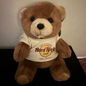 Hard Rock Cafe Orlando Rockin' Teddy Bear Plush Vintage Collectible Retired-Rare